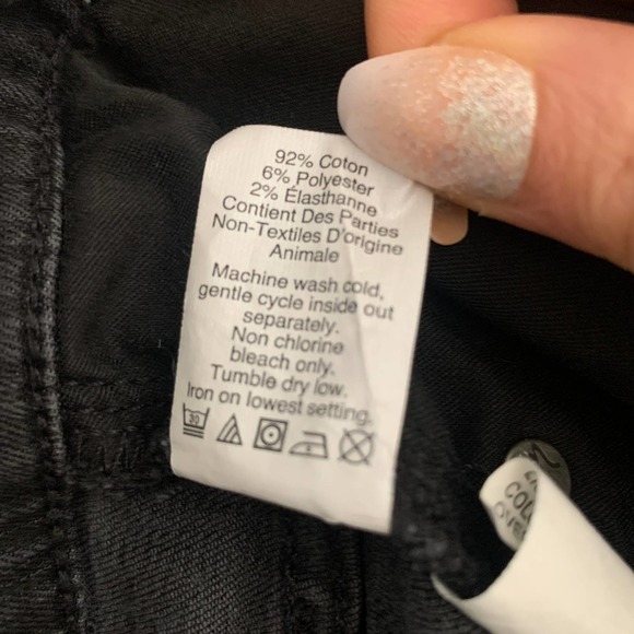 Madewell Cali Demi Boot Asymmetrical Hem Edition Denim Jeans Black Size 27 - Picture 8 of 9